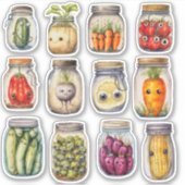 Sticker Accueil Fabriqué de Légumes Préservés Scrapbooking (Devant)