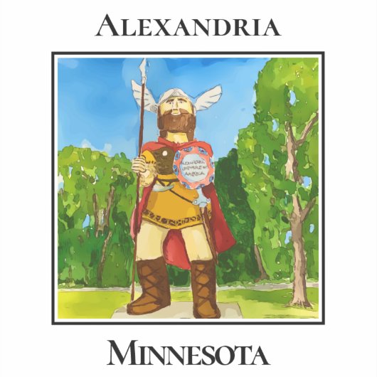 Sticker Accueil Géant Viking, Alexandria, Minnesota (Recto)