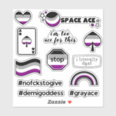 Sticker Ace Asexuel (Feuille)