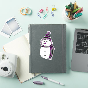 Sticker Ace Pride Snowman Snowperson Violet gris blanc