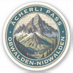 Sticker Acherli Pass col suisse sentier de randonnée cadea