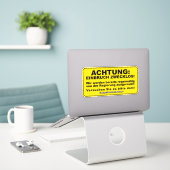 Sticker ACHTUNG : Einbruch zwecklos ! (Ordinateur portable sur le bureau)