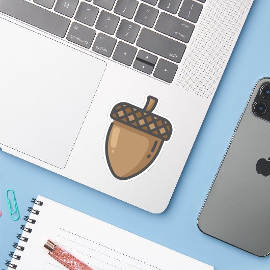 Sticker acorn (Ordinateur portable avec iPhone)