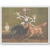 Sticker acrobates à cheval. (Devant)