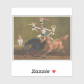 Sticker acrobates à cheval. (Feuille)