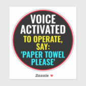 Sticker Activation vocale pour fonctionner dites Essuie-to (Feuille)