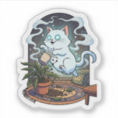 Sticker Activité Purranormale - Cute Fantôme Halloween Cat (Devant)