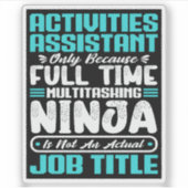 Sticker Activités Assistant Titre du travail Compétences p (Devant)