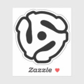 Sticker Adaptateur vinyle de 7 pouces 45 tr/min insérez l' (Feuille)