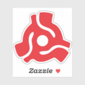 Sticker Adaptateur vinyle de 7 pouces 45 tr/min insérez l' (Feuille)