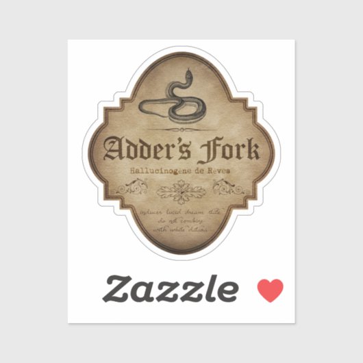 Sticker Adder's Fork Apothecary DC (Feuille)