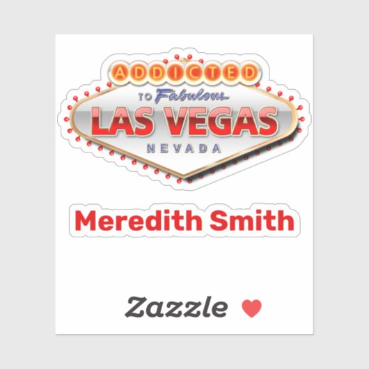 Sticker Addicé Au Fabuleux Las Vegas, NV (Feuille)