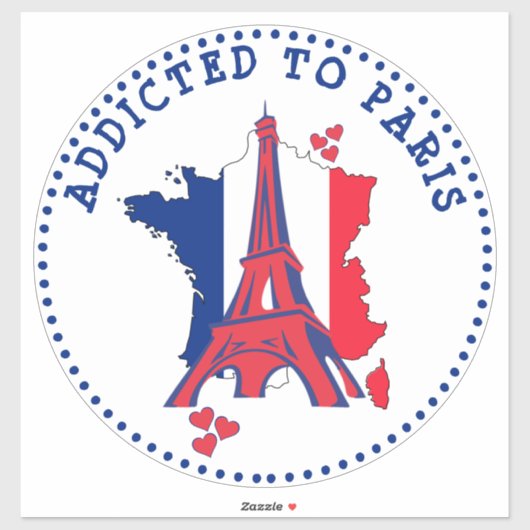 Sticker Addicité À Paris Tour Eiffel (Feuille)