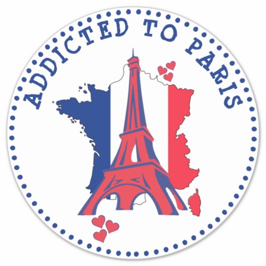 Sticker Addicité À Paris Tour Eiffel (Devant)