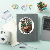 Sticker Addict au café (Couverture iPad)