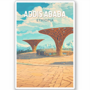 Sticker Addis-Abeba Éthiopie Voyage Art Vintage