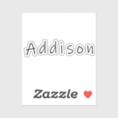 Sticker Addison nom, avant Addison (Feuille)