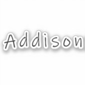 Sticker Addison nom, avant Addison (Recto)
