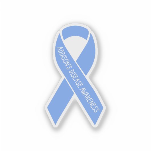 Sticker Addison's Disease Awareness Light Bleu Ruban (Devant)