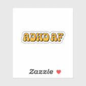 Sticker ADHD AF Yellow Typographie (Feuille)