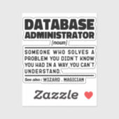 Sticker Administrateur de Base de Données Nom Travailleur (Feuille)