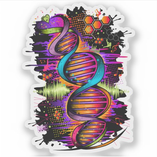 Sticker ADN de musique (Devant)