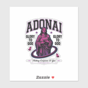 Sticker Adonai Gloire à Dieu Vintage Christian Vector Desi