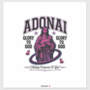 Sticker Adonai Gloire à Dieu Vintage Christian Vector Desi