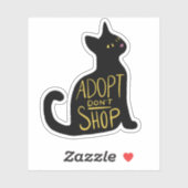 Sticker Adopter Ne pas acheter Secourt de chat Feral (Feuille)