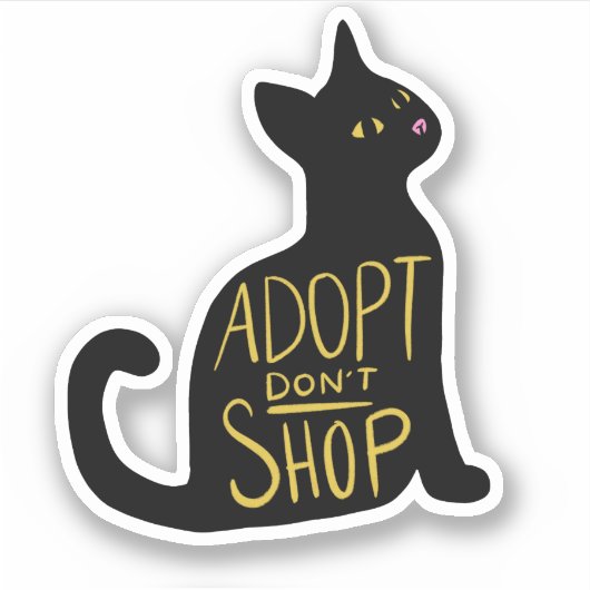 Sticker Adopter Ne pas acheter Secourt de chat Feral (Devant)