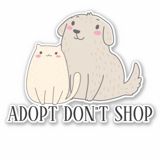 Sticker Adoptez Ne pas Acheter Chien Chat (Devant)