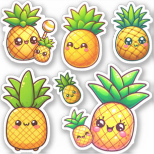Sticker adorable ananas kawaii