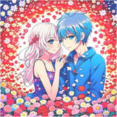 Sticker Adorable Anime Couple Romantique (Devant)