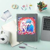Sticker Adorable Anime Couple Romantique (Couverture iPad)