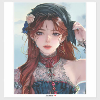 Sticker Adorable Anime Girl Coque d'ordinateur portable