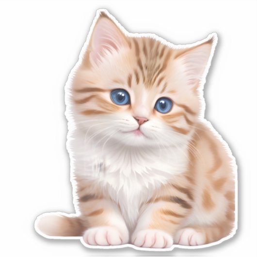 Sticker adorable Baby Kitten mignonne Feline (Devant)