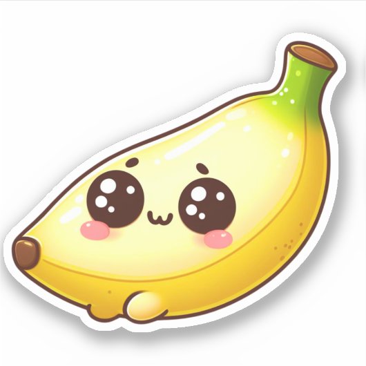 Sticker adorable banane kawaii (Devant)