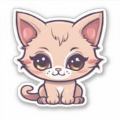 Sticker Adorable Big Eyed Kitten étanche (Devant)