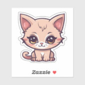 Sticker Adorable Big Eyed Kitten étanche (Feuille)