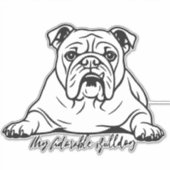 Sticker Adorable Bulldog (Devant)