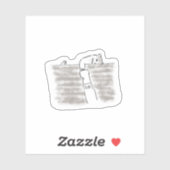 Sticker Adorable Chat Blanc Mignon Art (Feuille)