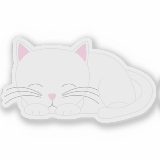 Sticker Adorable chat Kitty Blanc (Devant)