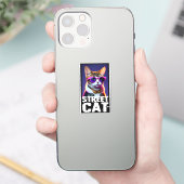 Sticker Adorable Chat mignonne en Veste en Cuir (Téléphone)