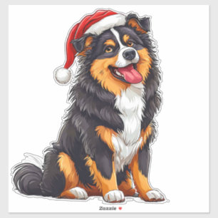 Sticker adorable chien de Noël