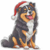 Sticker adorable chien de Noël (Devant)