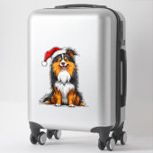 Sticker adorable chien de Noël (Sur valise)