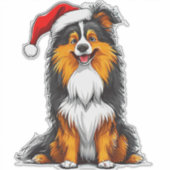 Sticker adorable chien de Noël (Devant)