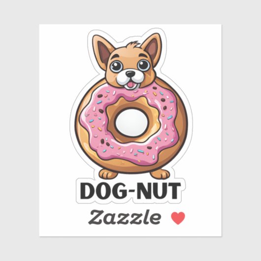 Sticker Adorable Chien-Nut étanche (Feuille)
