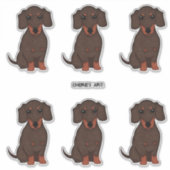 Sticker Adorable Chiens Dachshund Style Felt (Devant)