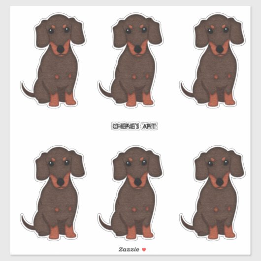 Sticker Adorable Chiens Dachshund Style Felt (Feuille)